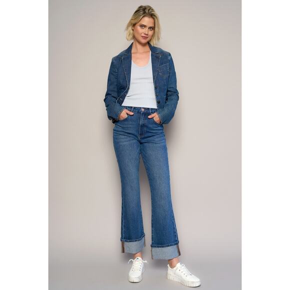 Insane Gene High Rise Cuffed Crop Bootcut Jeans - P1643 - Size 9/28 - Picture 2 of 9